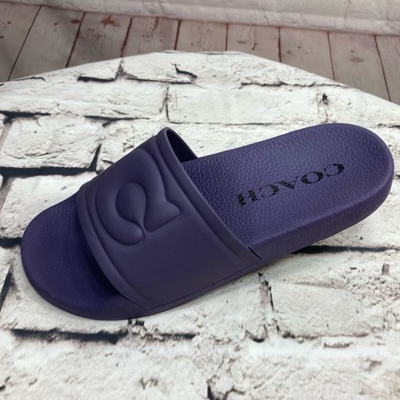 COACH ULLa Unisex Slip on slides size 8 new in box (purple) - Picture 8 of 16